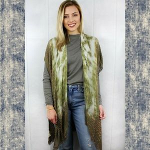 Tie dyed embroidered free spirit boho people  Kimono duster open wrap